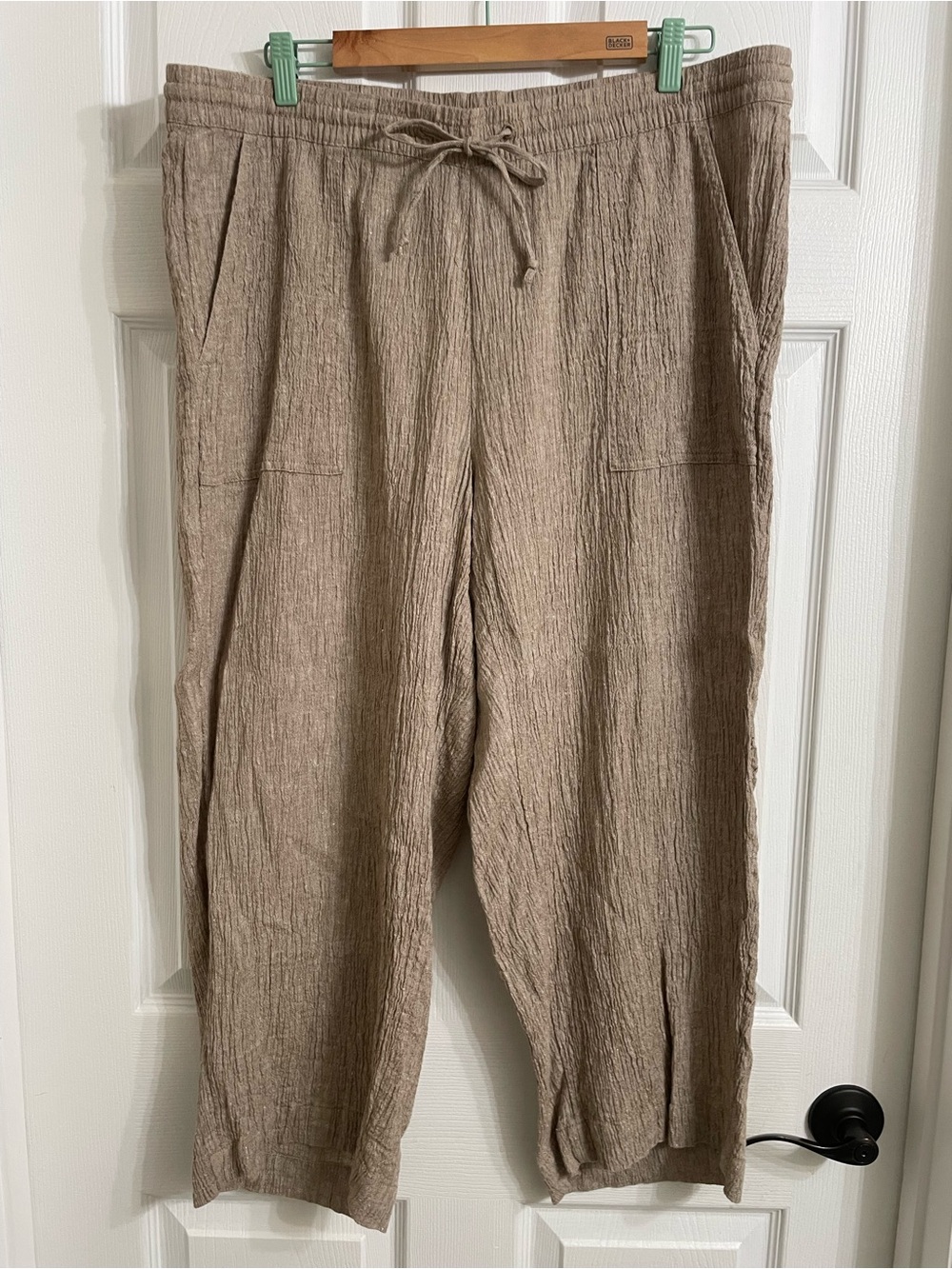 Pure Jill linen blend wide leg drawstring pants
